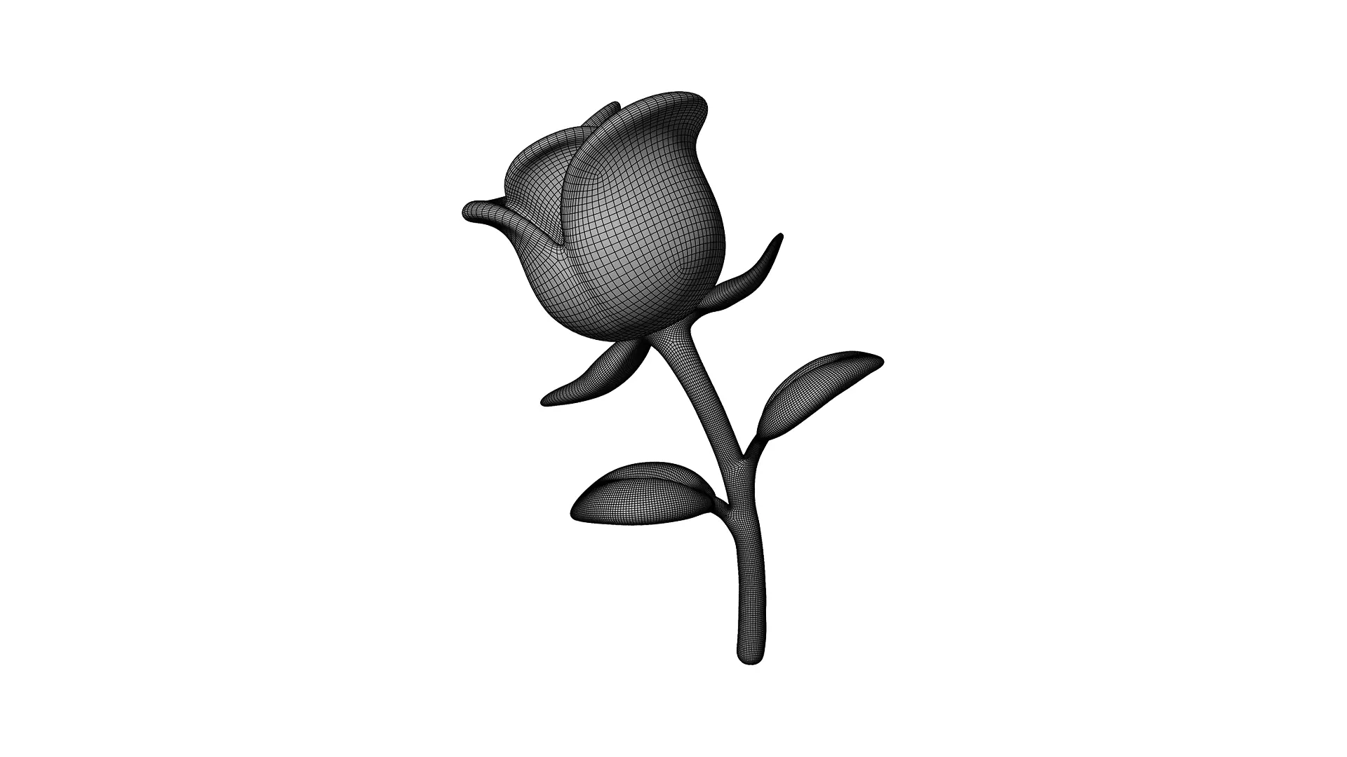 Rose 3D Icon Low-poly 3D model_8