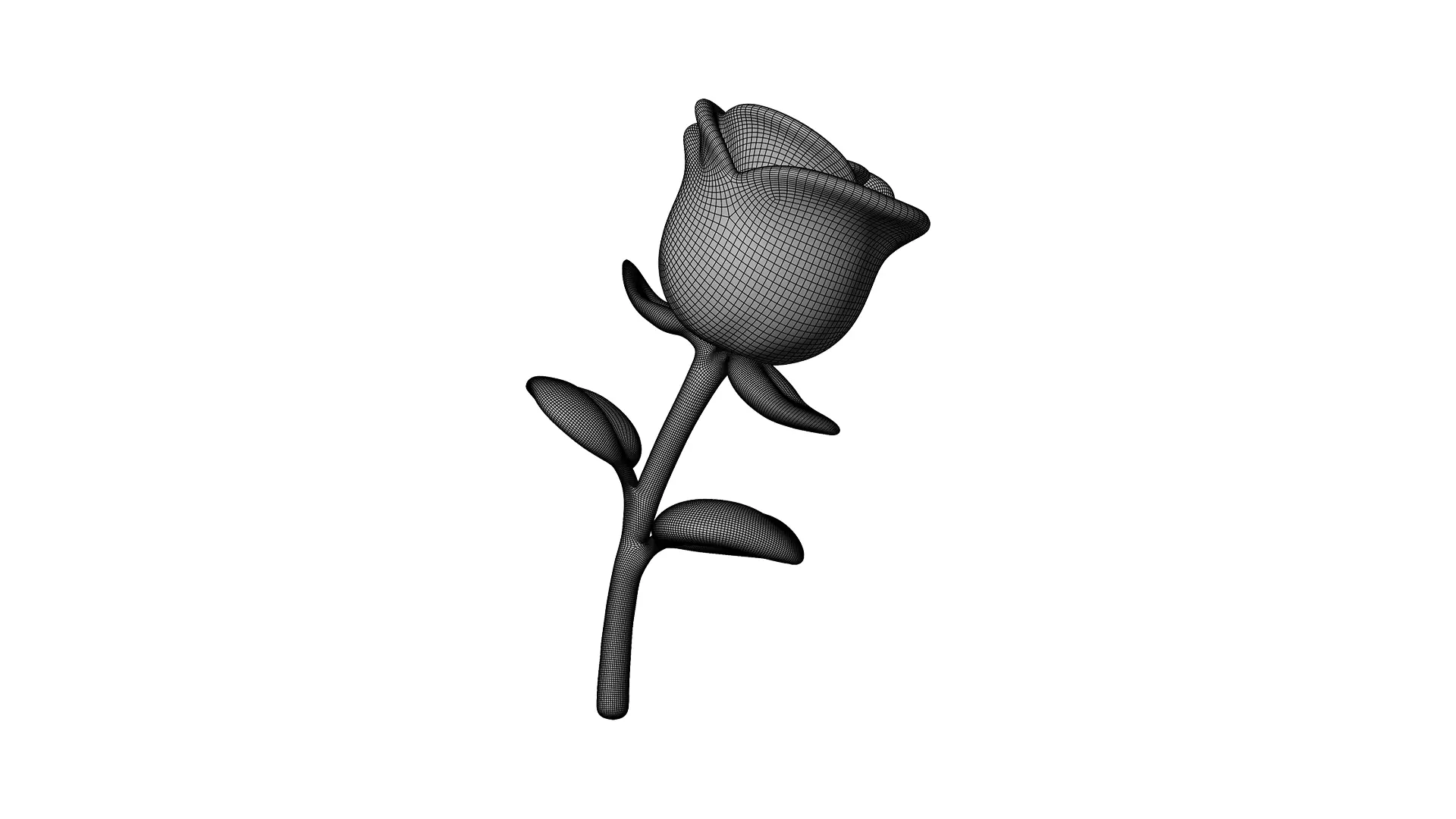 Rose 3D Icon Low-poly 3D model_9