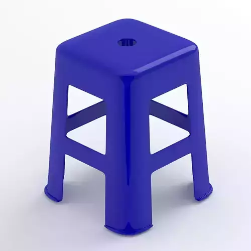 Blue Hard Plastic Stool