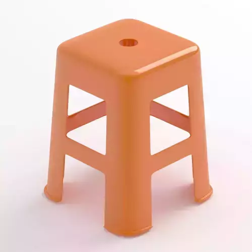 Orange Hard Plastic Stool