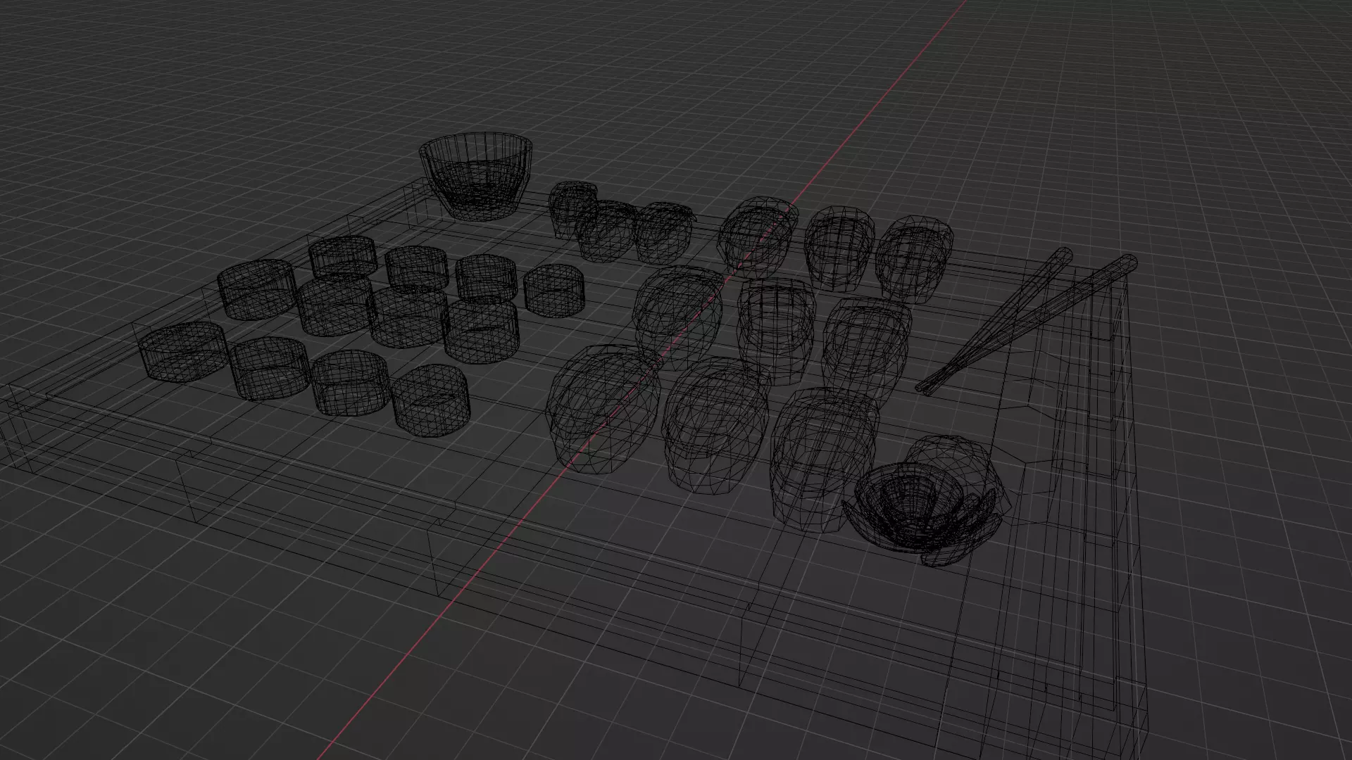 Sushi Board Low-poly 3D model_7