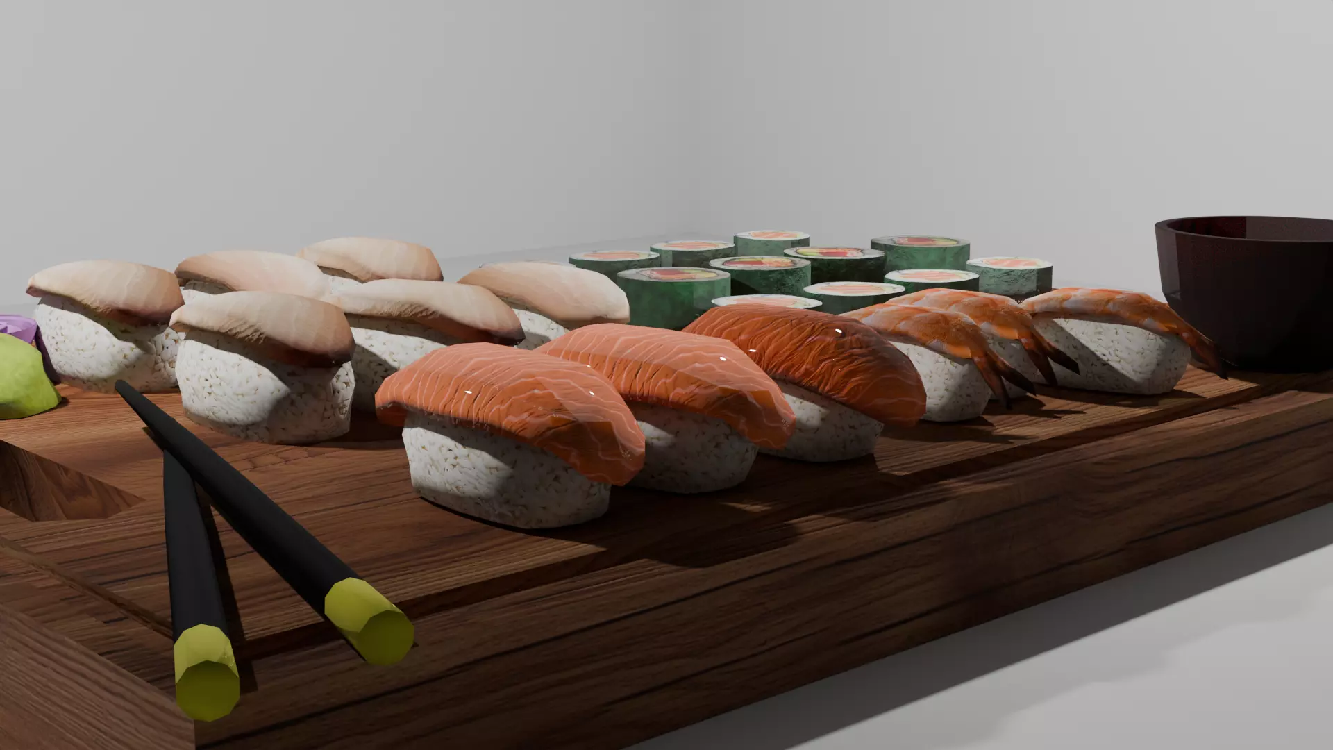 Sushi Board Low-poly 3D model_2