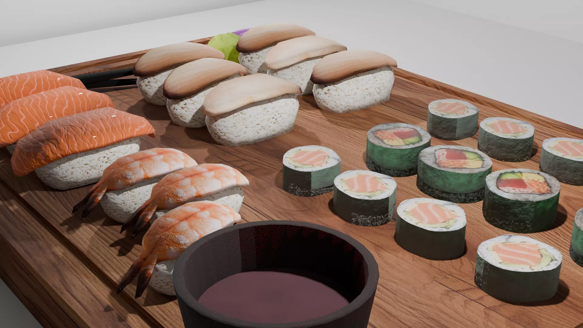 Sushi Board Low-poly 3D model_3