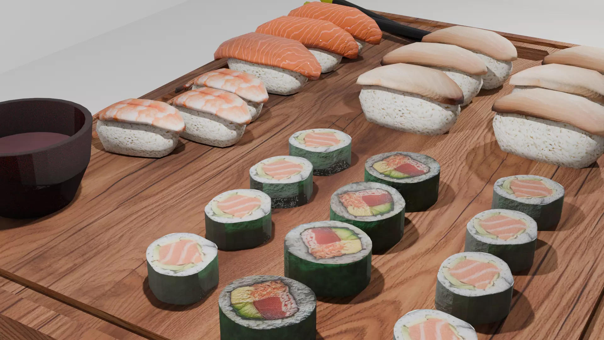Sushi Board Low-poly 3D model_4