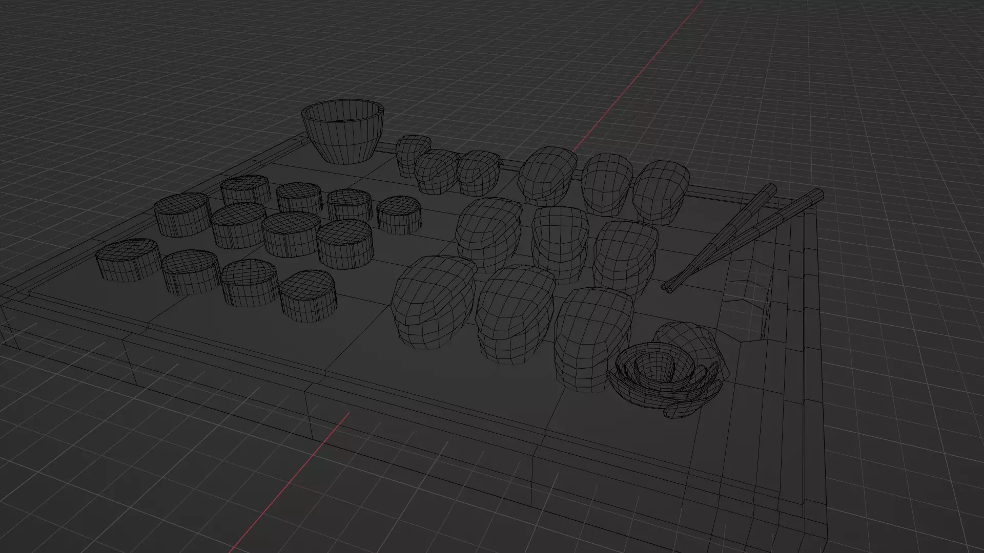 Sushi Board Low-poly 3D model_8