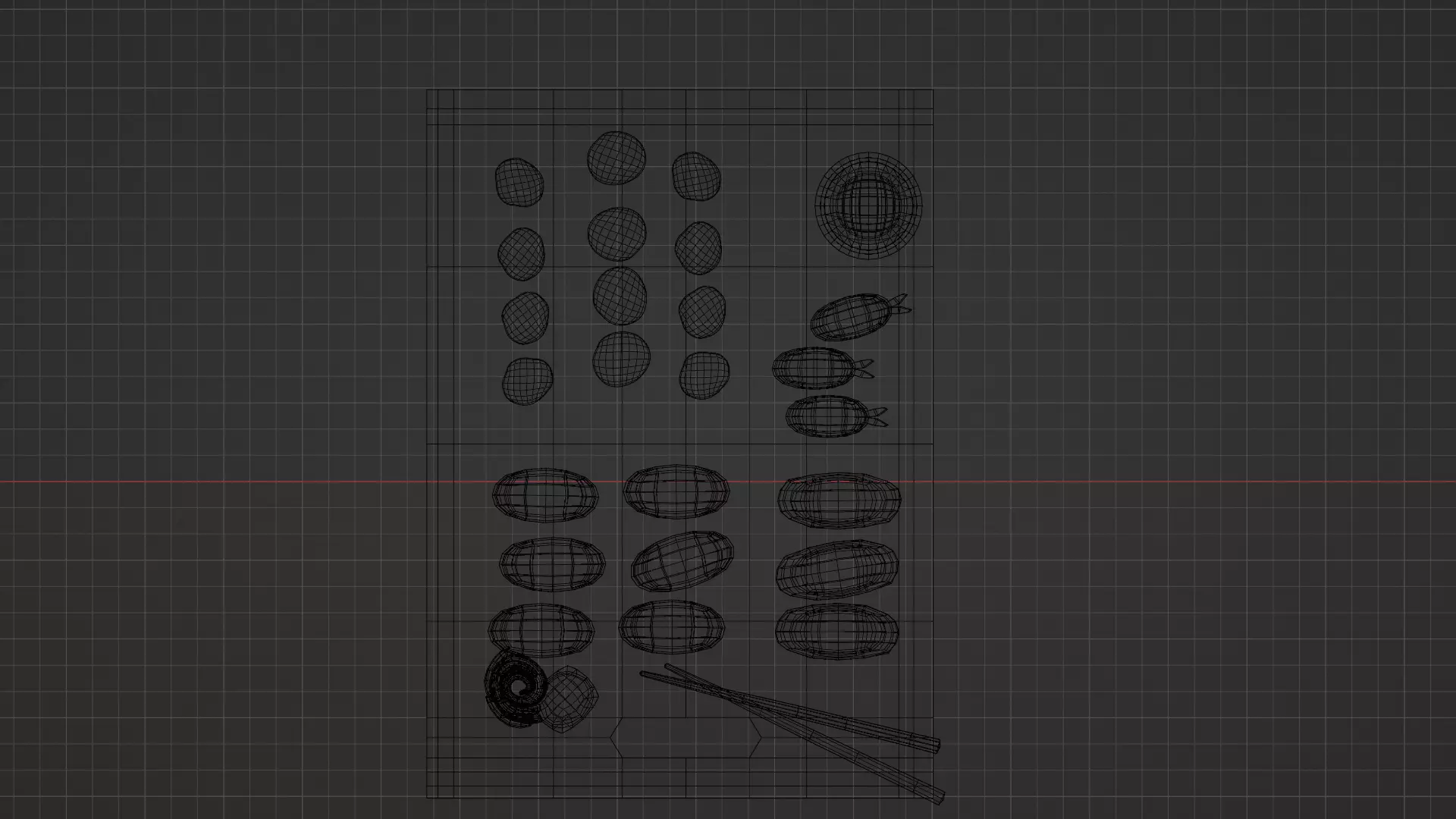 Sushi Board Low-poly 3D model_6