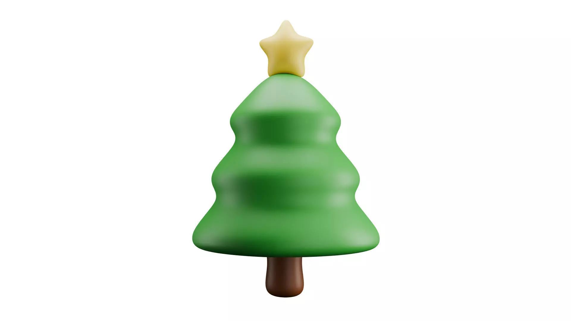 Christmas Tree Icon Low-poly 3D model_1