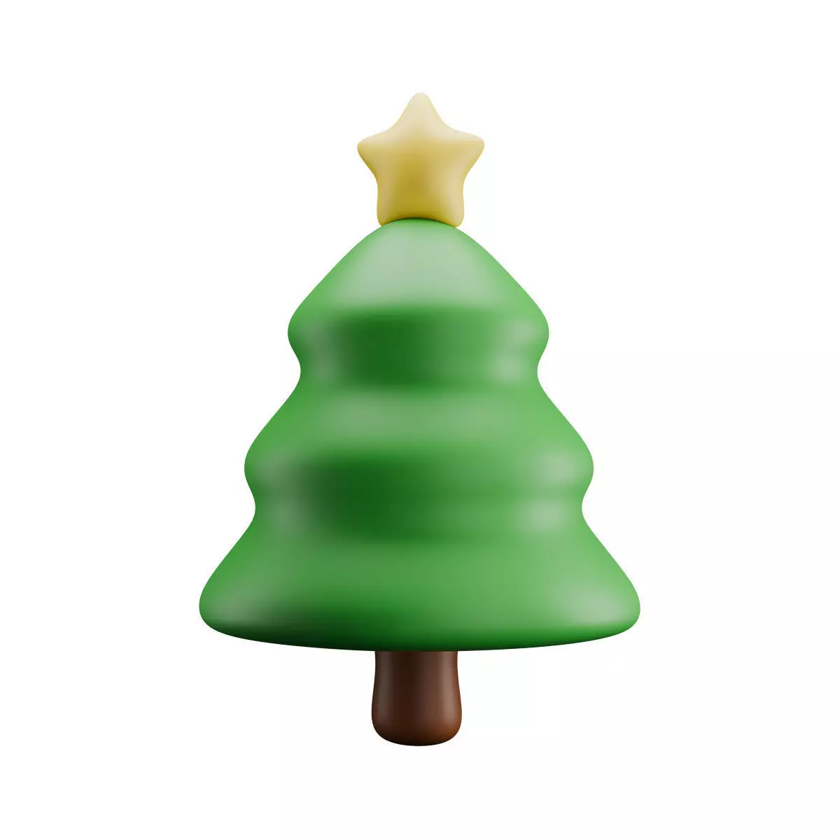 Christmas Tree Icon Low-poly 3D model_0