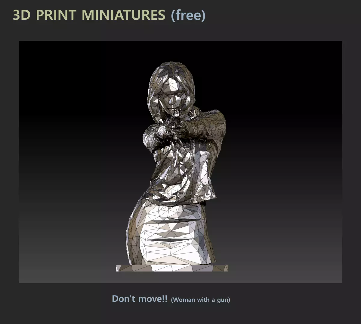 Woman with a gun Free 3D print model
