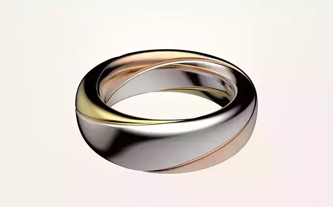 Ring Trinity Cartier half paved