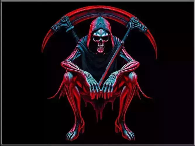 Sitting Grim reaper 04