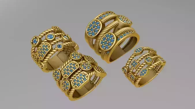 Joined full diamond ring