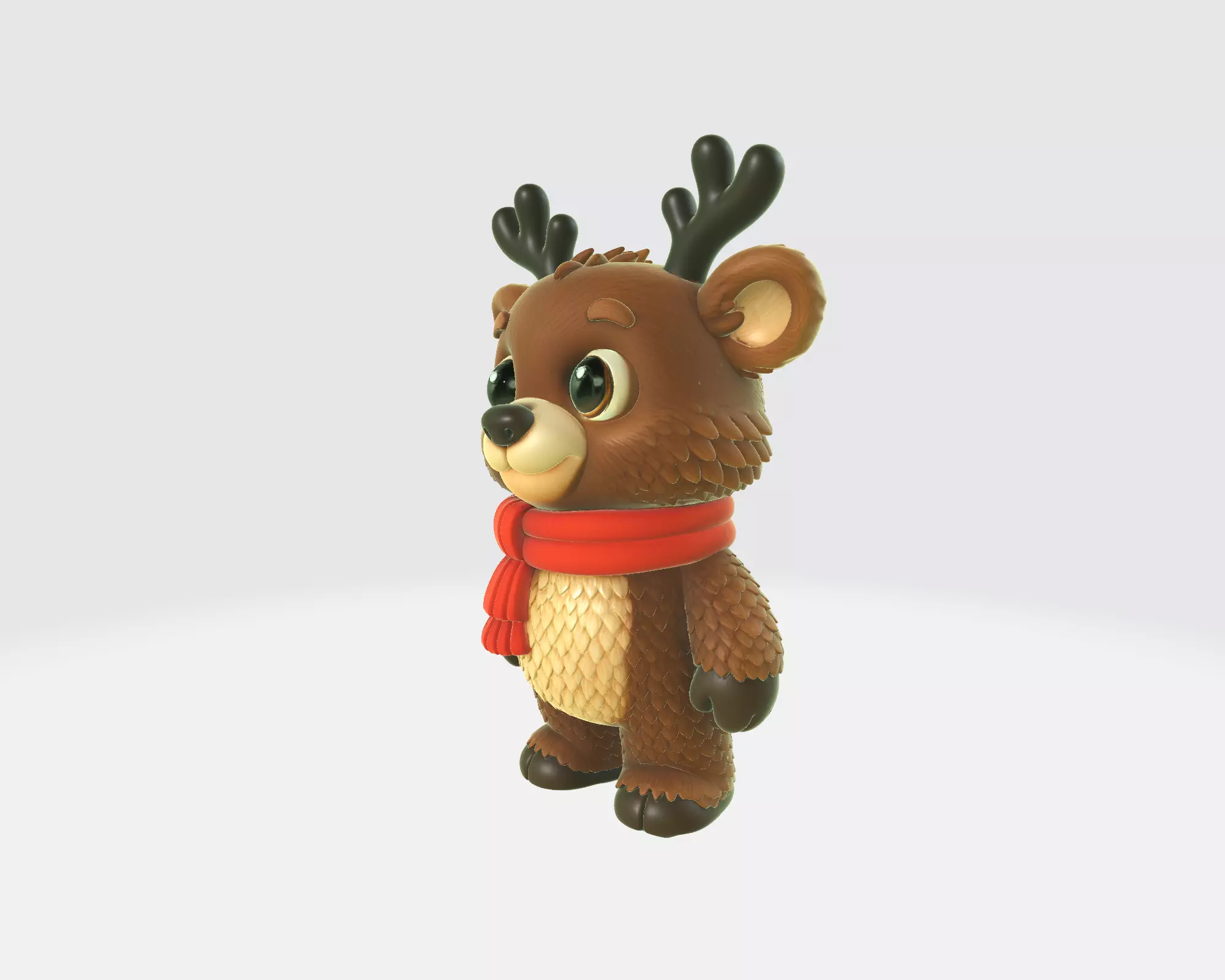 Cute Reindeer Bear Hybrid Adorable Christmas Animal Figurine 3D print model_6