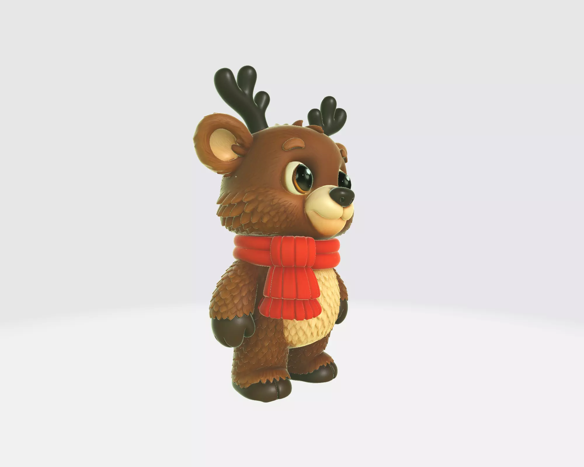 Cute Reindeer Bear Hybrid Adorable Christmas Animal Figurine 3D print model_8