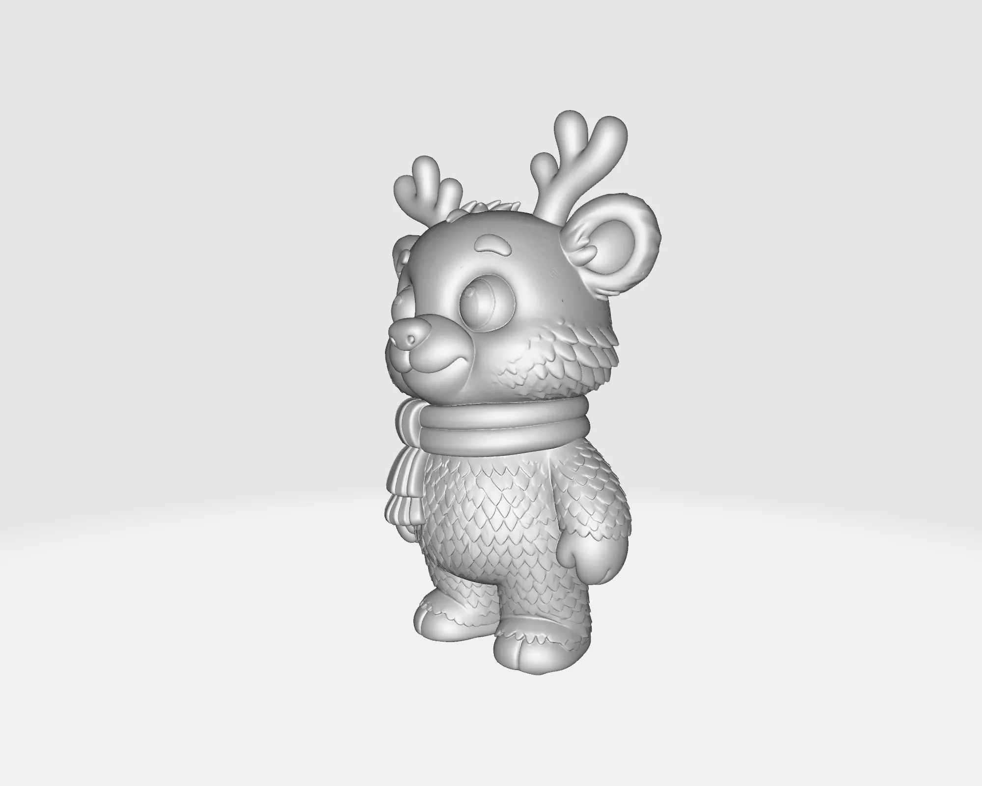 Cute Reindeer Bear Hybrid Adorable Christmas Animal Figurine 3D print model_3