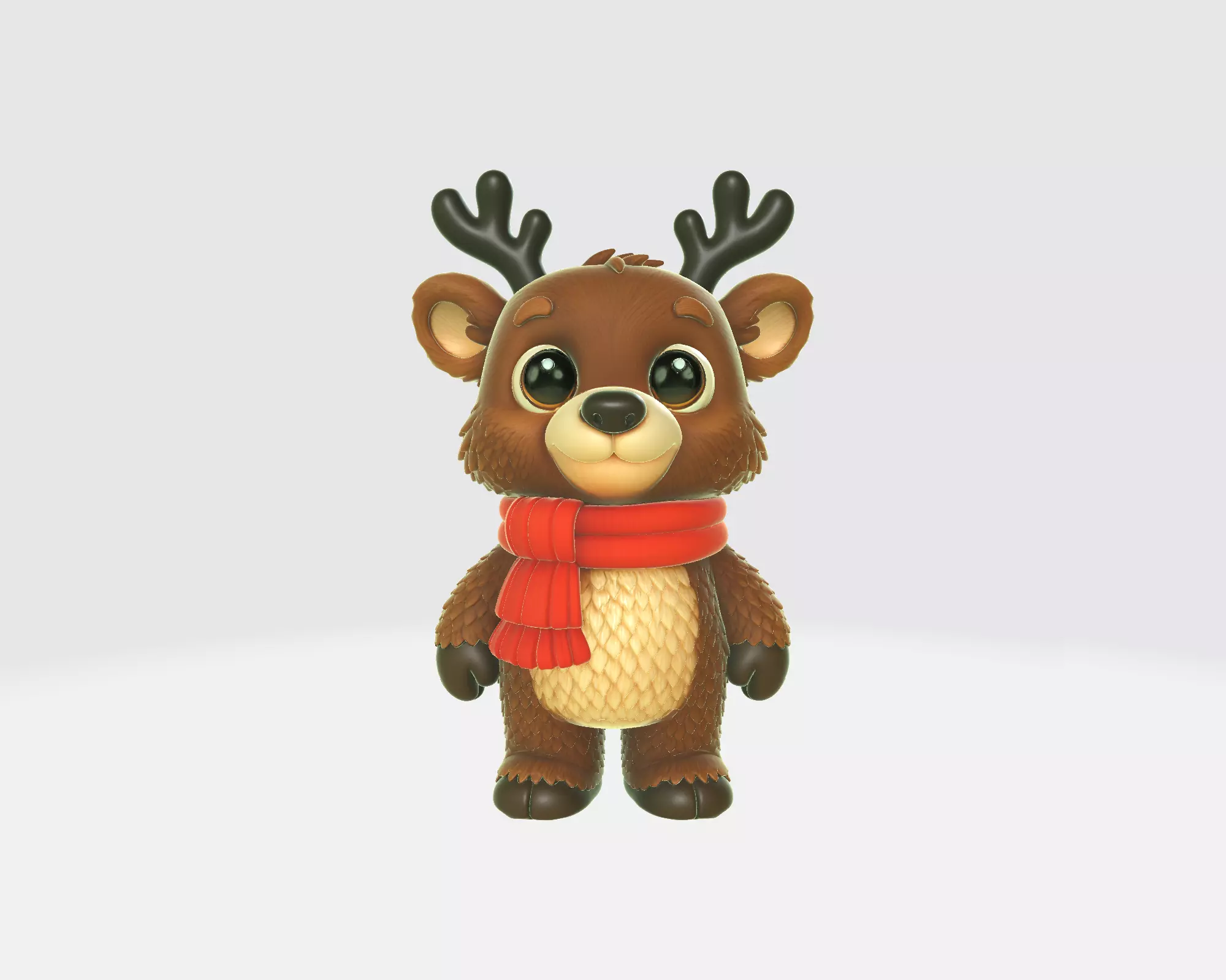 Cute Reindeer Bear Hybrid Adorable Christmas Animal Figurine 3D print model_5