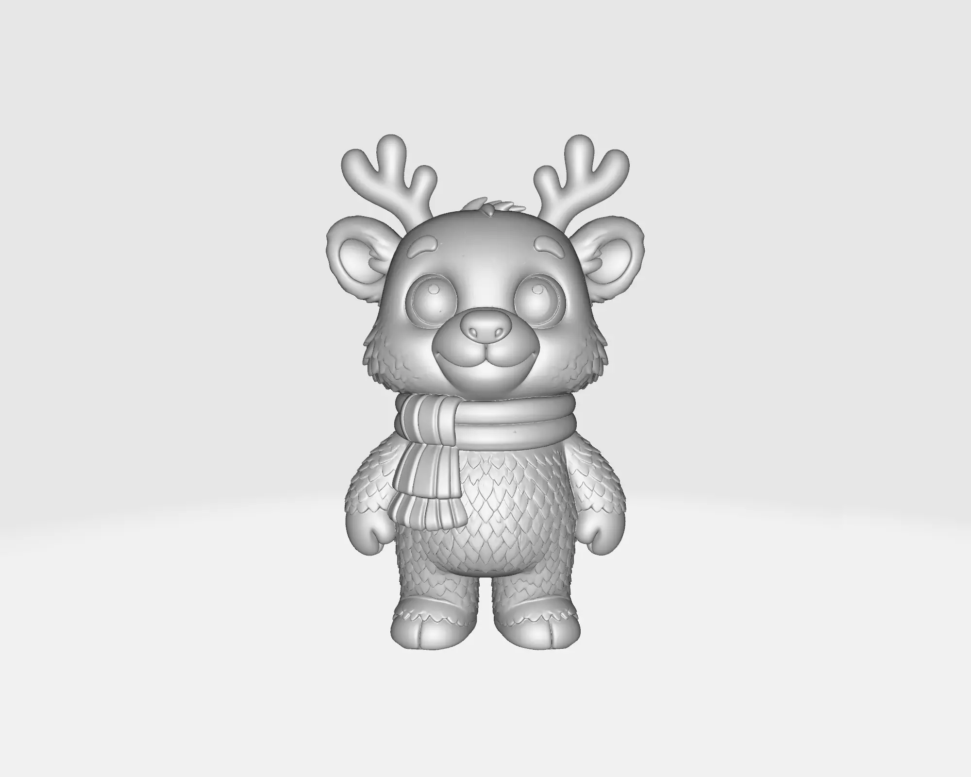 Cute Reindeer Bear Hybrid Adorable Christmas Animal Figurine 3D print model_1