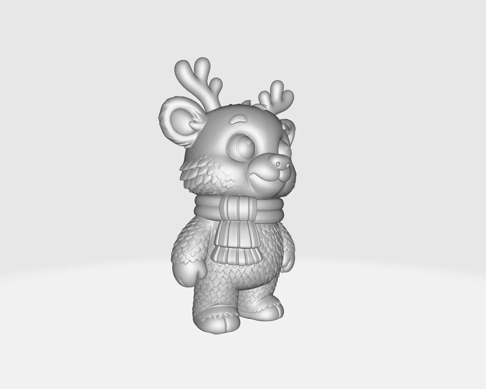 Cute Reindeer Bear Hybrid Adorable Christmas Animal Figurine 3D print model_2