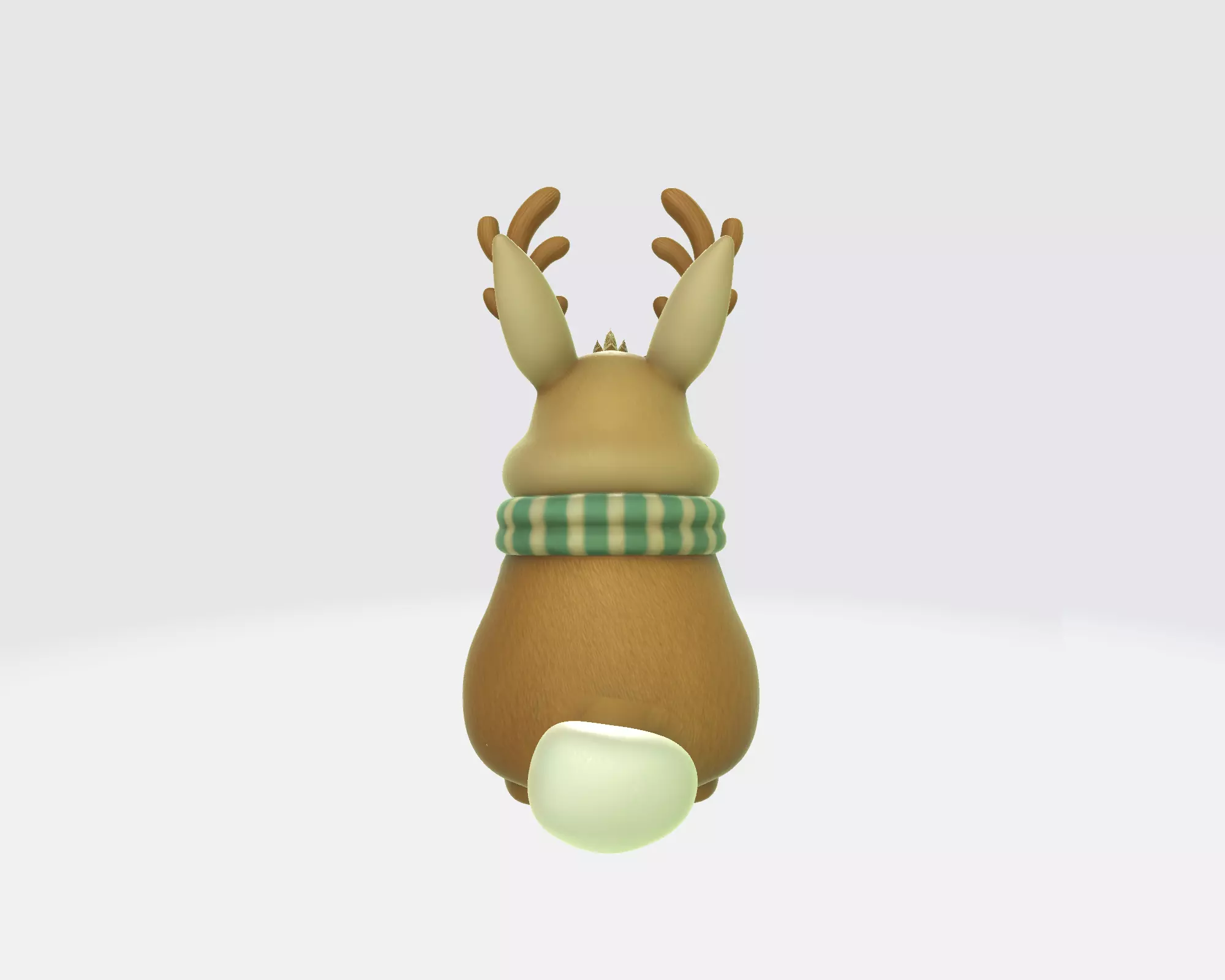 Reindeer Bunny Figurine Cute Christmas Animal with Antlers 3D print model_7