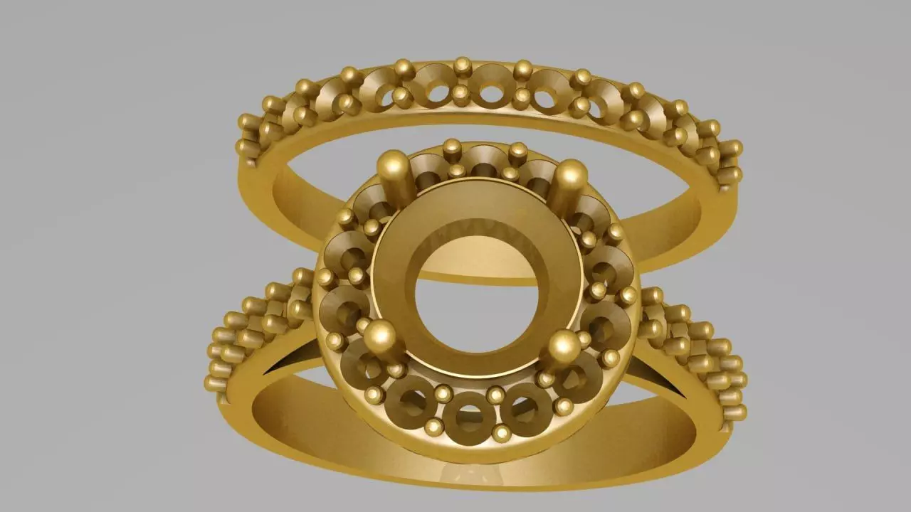 Wedding ring with back 3D print model_2