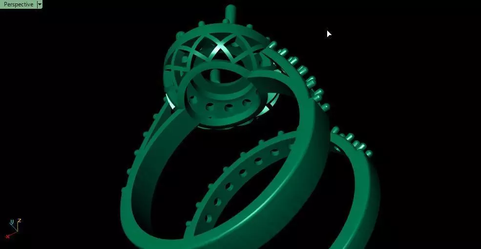 Wedding ring with back 3D print model_3