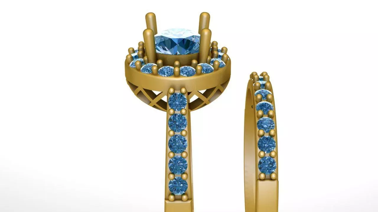 Wedding ring with back 3D print model_1