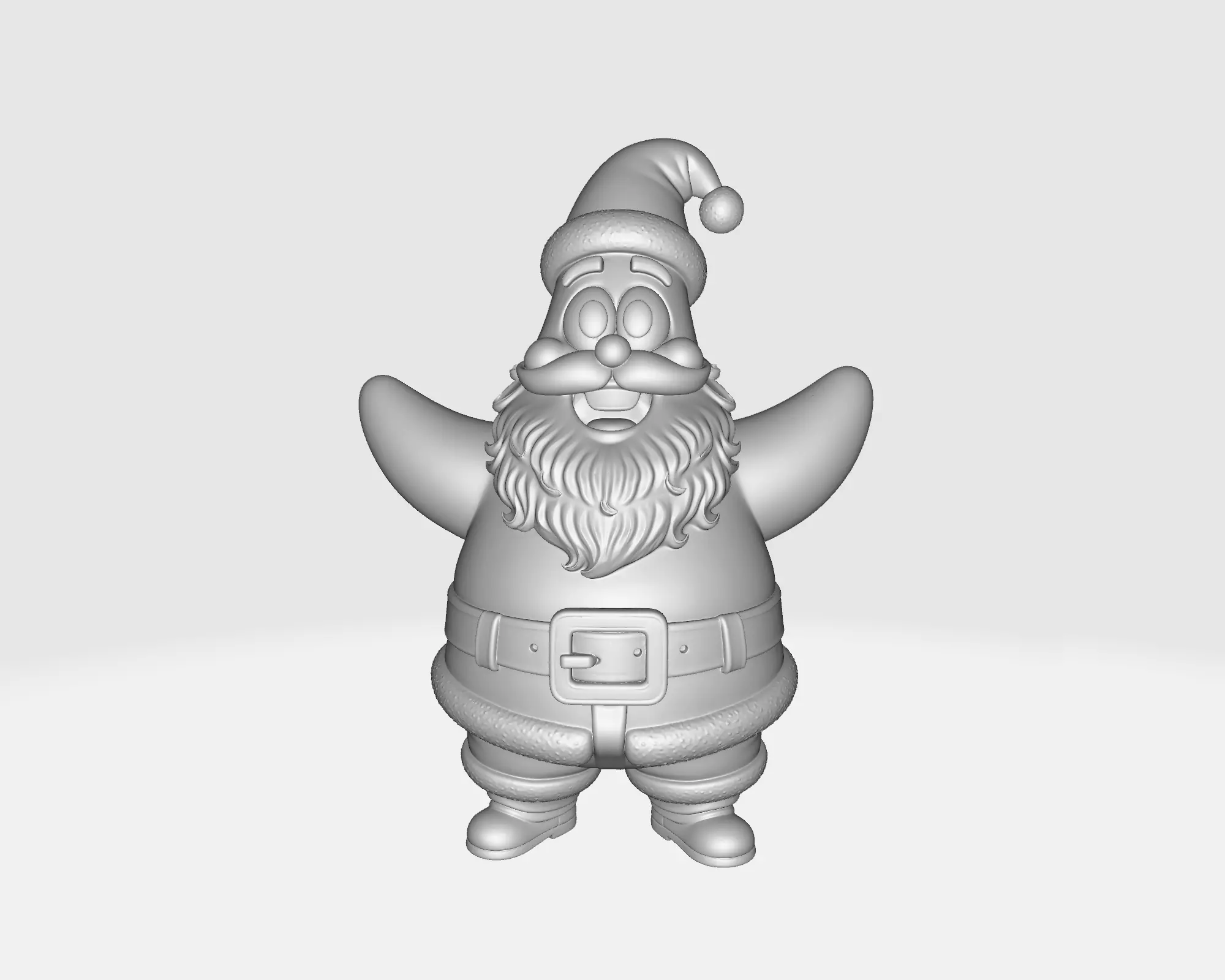 Patrick Star Santa Funny Christmas Patrick Figurine 3D print model_1