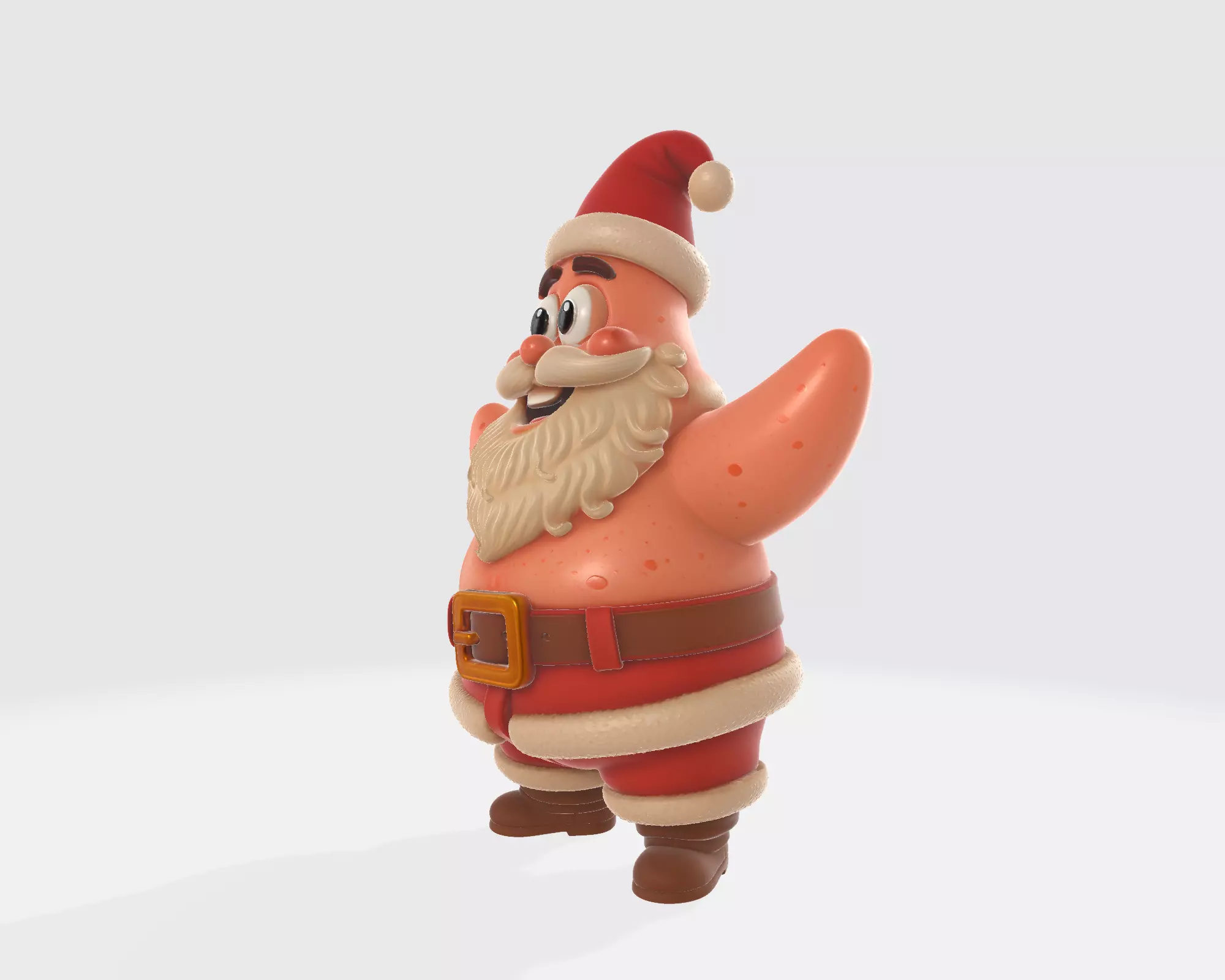 Patrick Star Santa Funny Christmas Patrick Figurine 3D print model_6