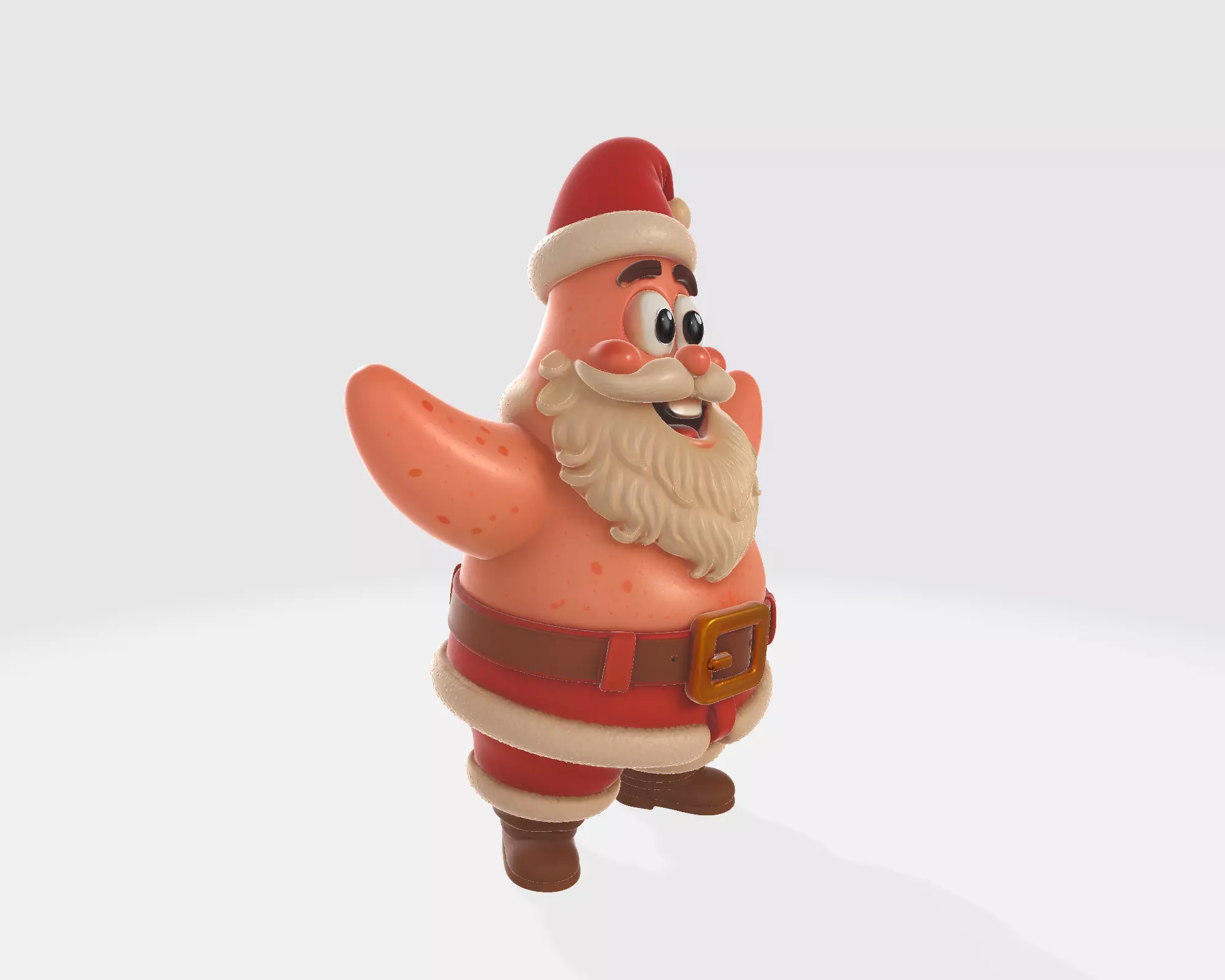 Patrick Star Santa Funny Christmas Patrick Figurine 3D print model_8