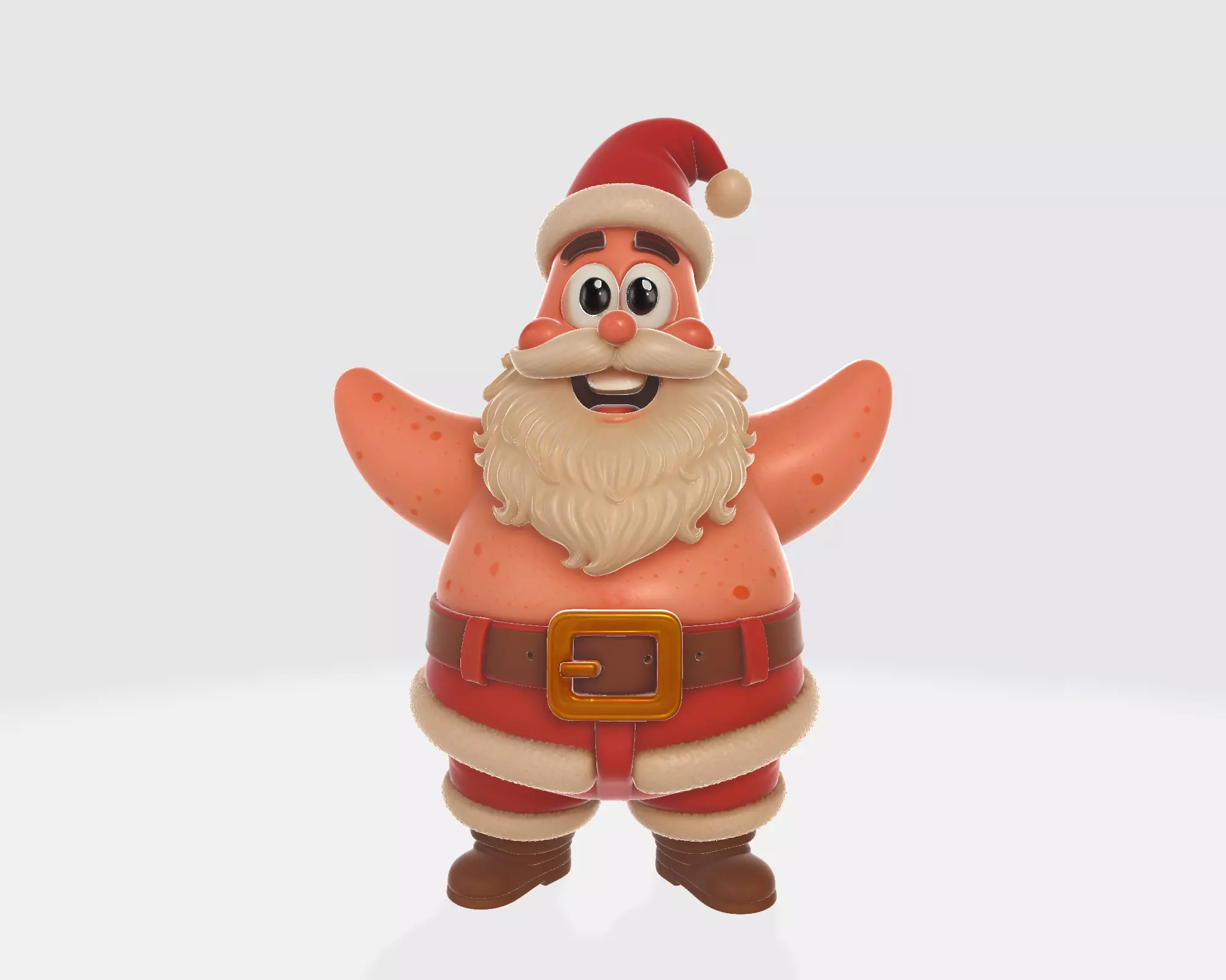 Patrick Star Santa Funny Christmas Patrick Figurine 3D print model_5