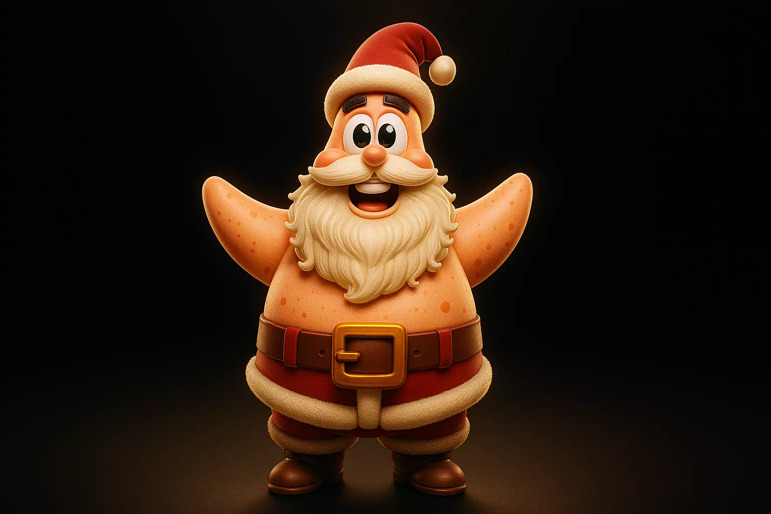 Patrick Star Santa Funny Christmas Patrick Figurine 3D print model_0