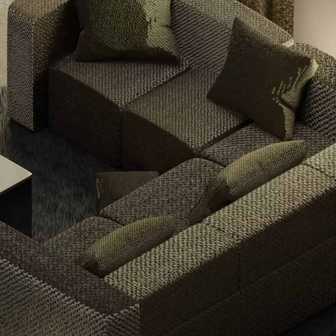 Isometric Hall Interior 3D Model Low-poly 3D model_9