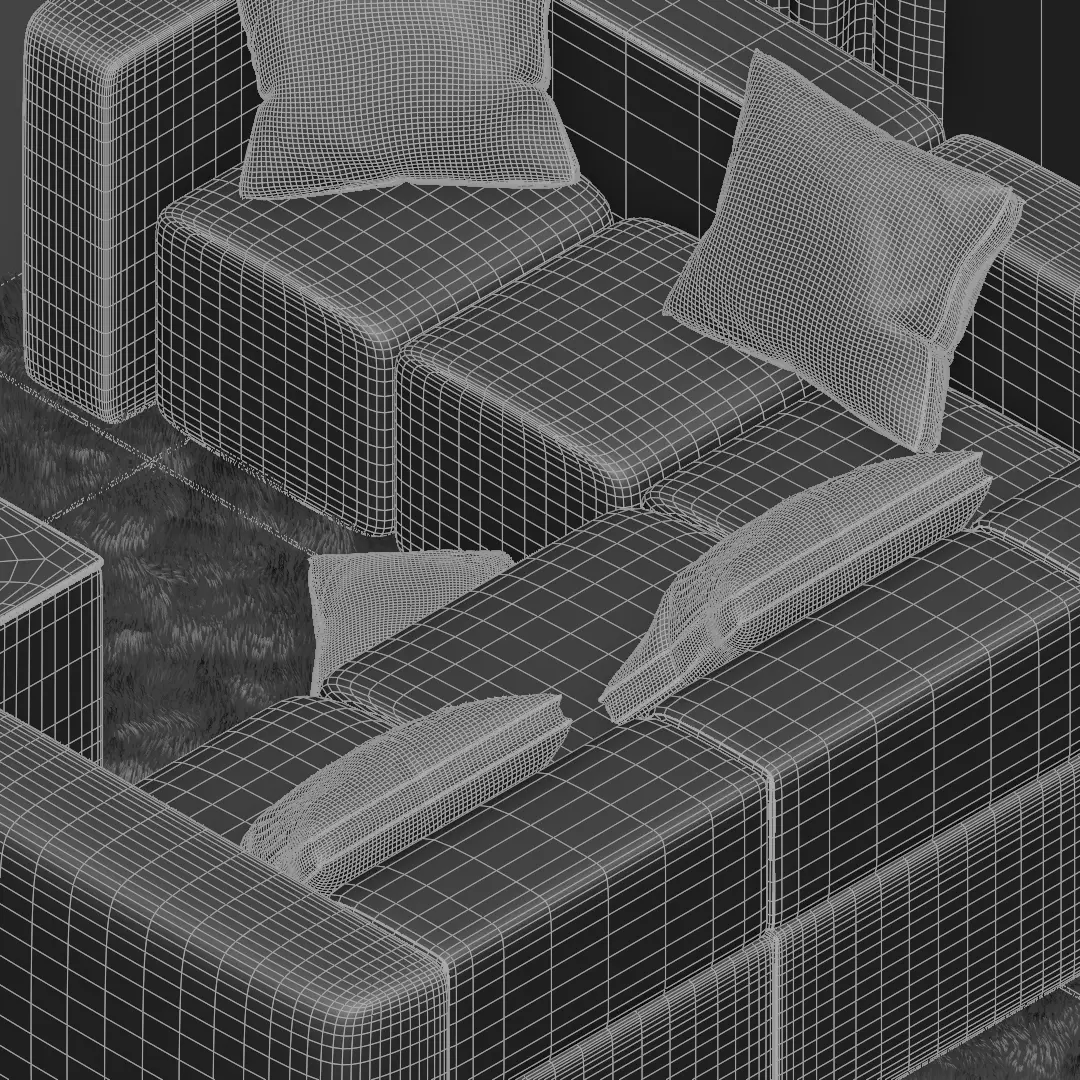 Isometric Hall Interior 3D Model Low-poly 3D model_10