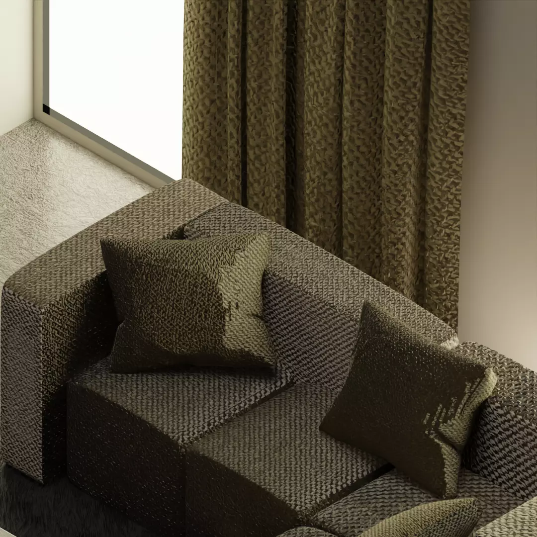 Isometric Hall Interior 3D Model Low-poly 3D model_3