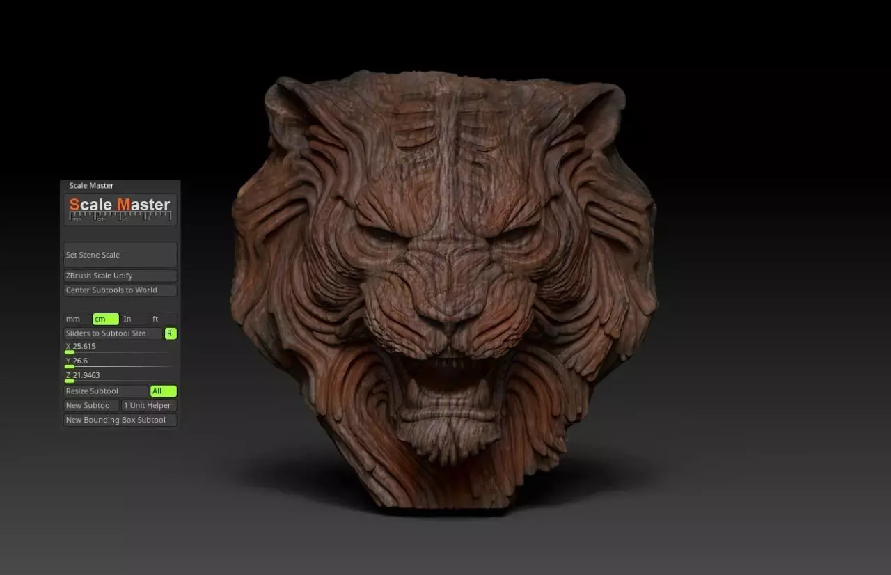  Wood Carving Tiger Statue Pack  M74 3D print model_6