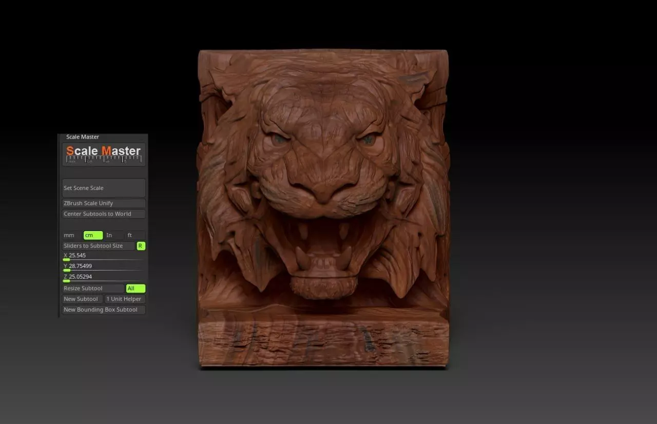  Wood Carving Tiger Statue Pack  M74 3D print model_9