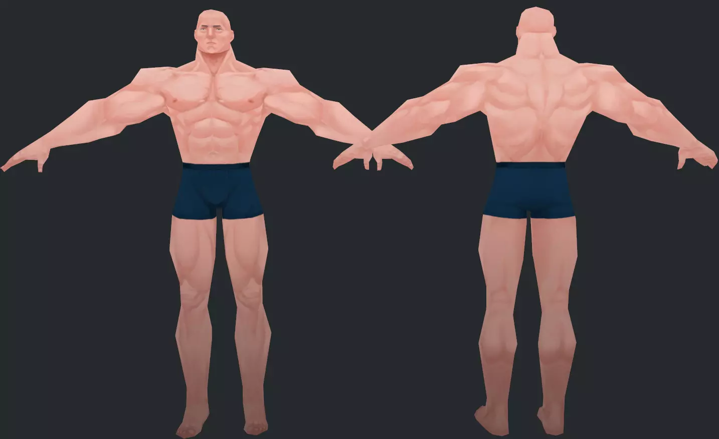 LOW POLY MALE  Low-poly 3D model_4