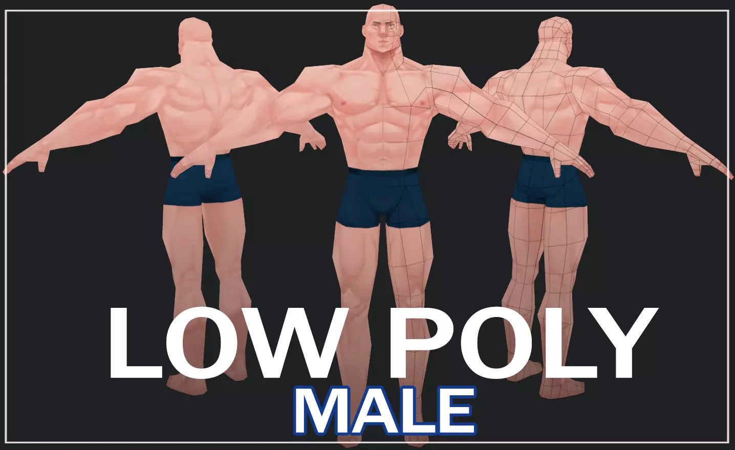 LOW POLY MALE  Low-poly 3D model_0