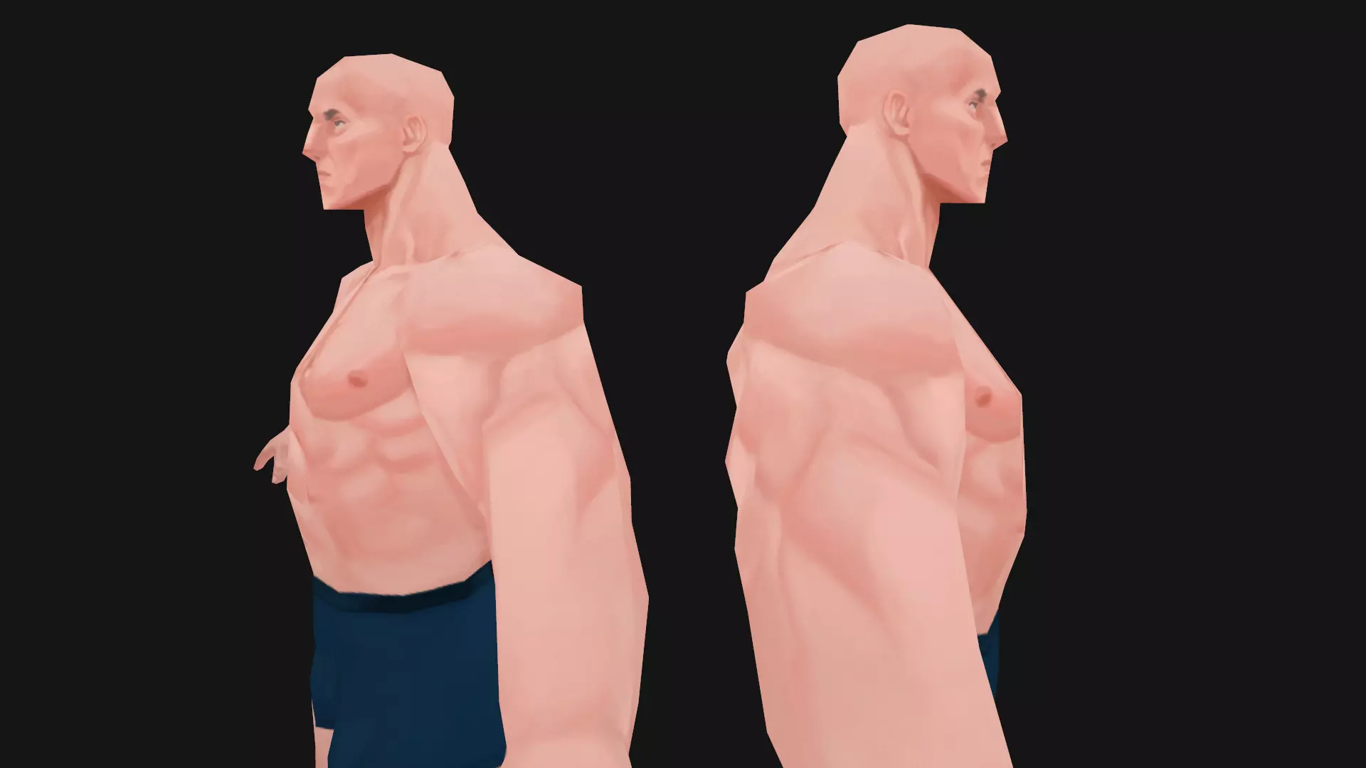 LOW POLY MALE  Low-poly 3D model_5