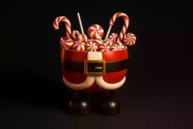 Santa Pants Planter Pot Festive Christmas Holiday Decor 3D print model