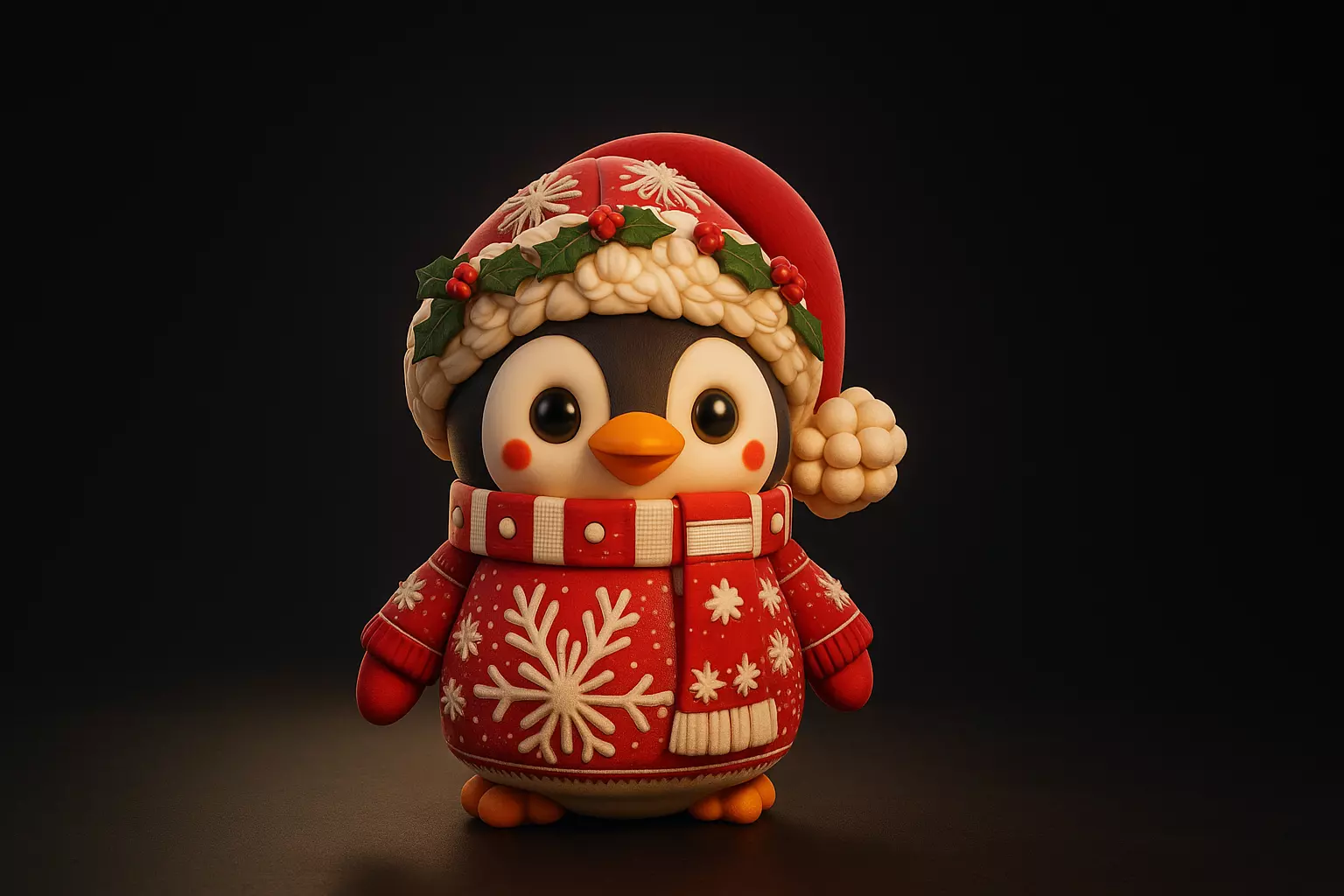Adorable Christmas Penguin Figurine 3D print model_0