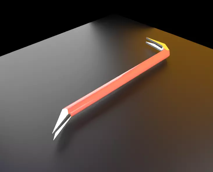 Low Poly Crowbar Low-poly 3D model_0