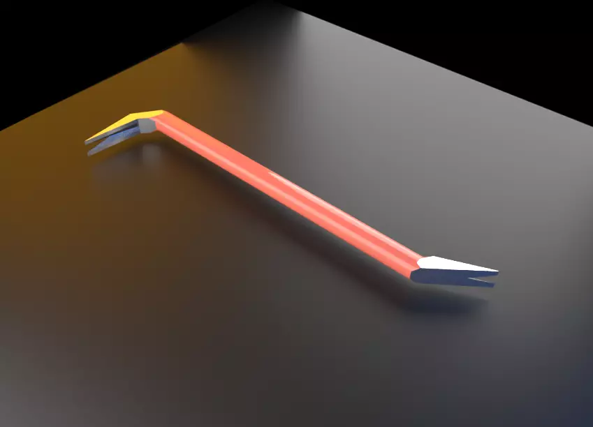 Low Poly Crowbar Low-poly 3D model_4