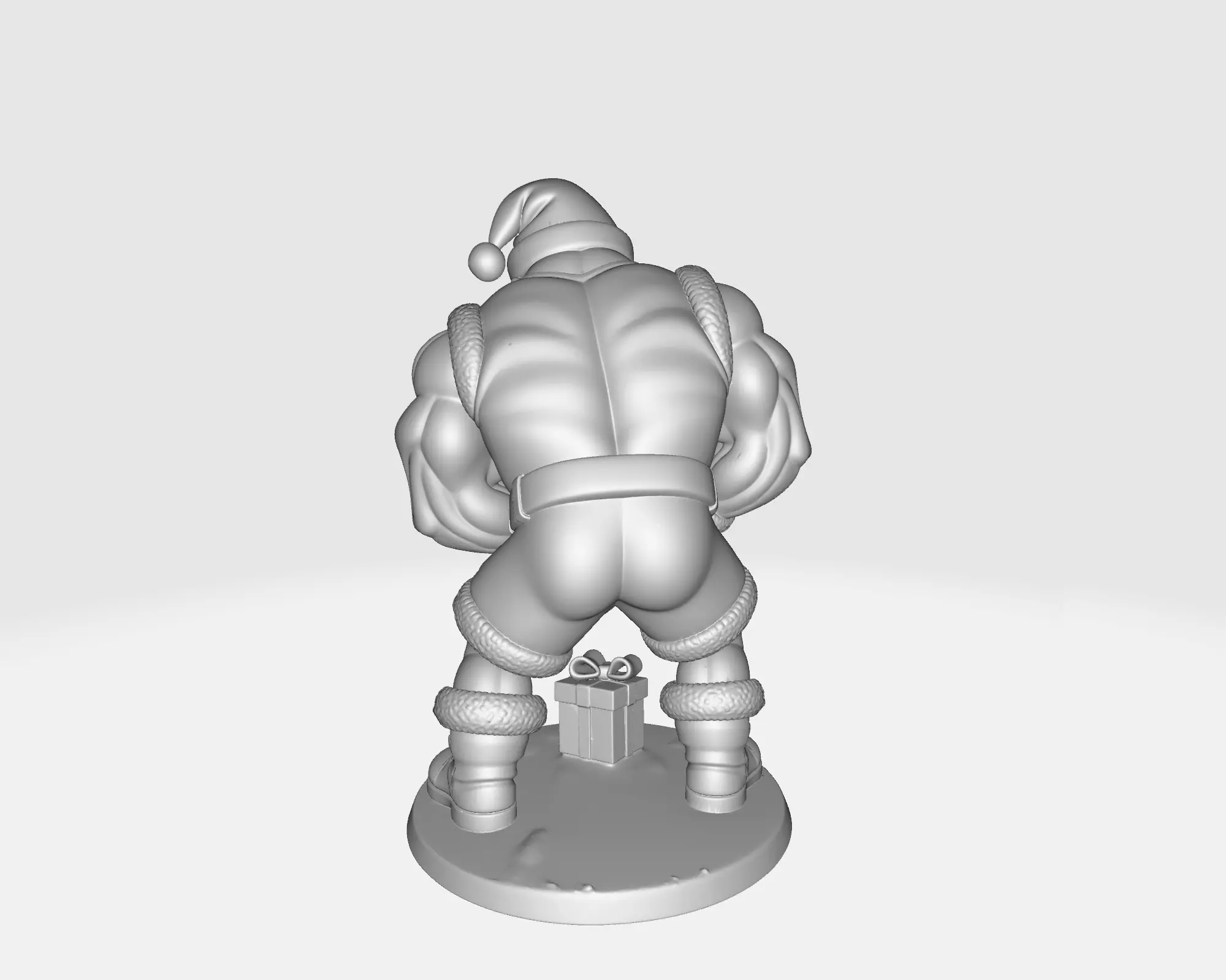 Buff Santa Claus Muscular Santa with Funny Christmas Figurine  3D print model_4