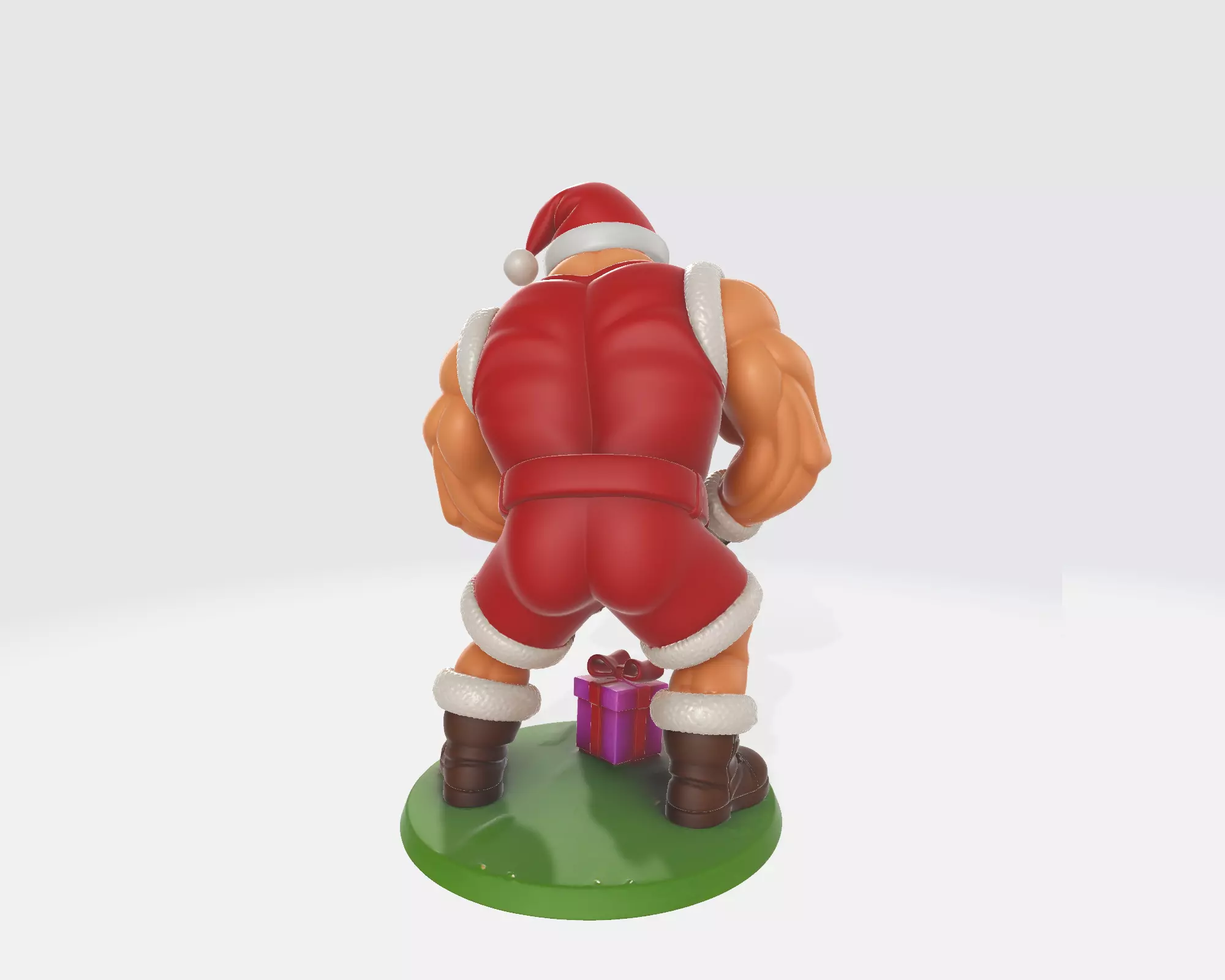 Buff Santa Claus Muscular Santa with Funny Christmas Figurine  3D print model_7