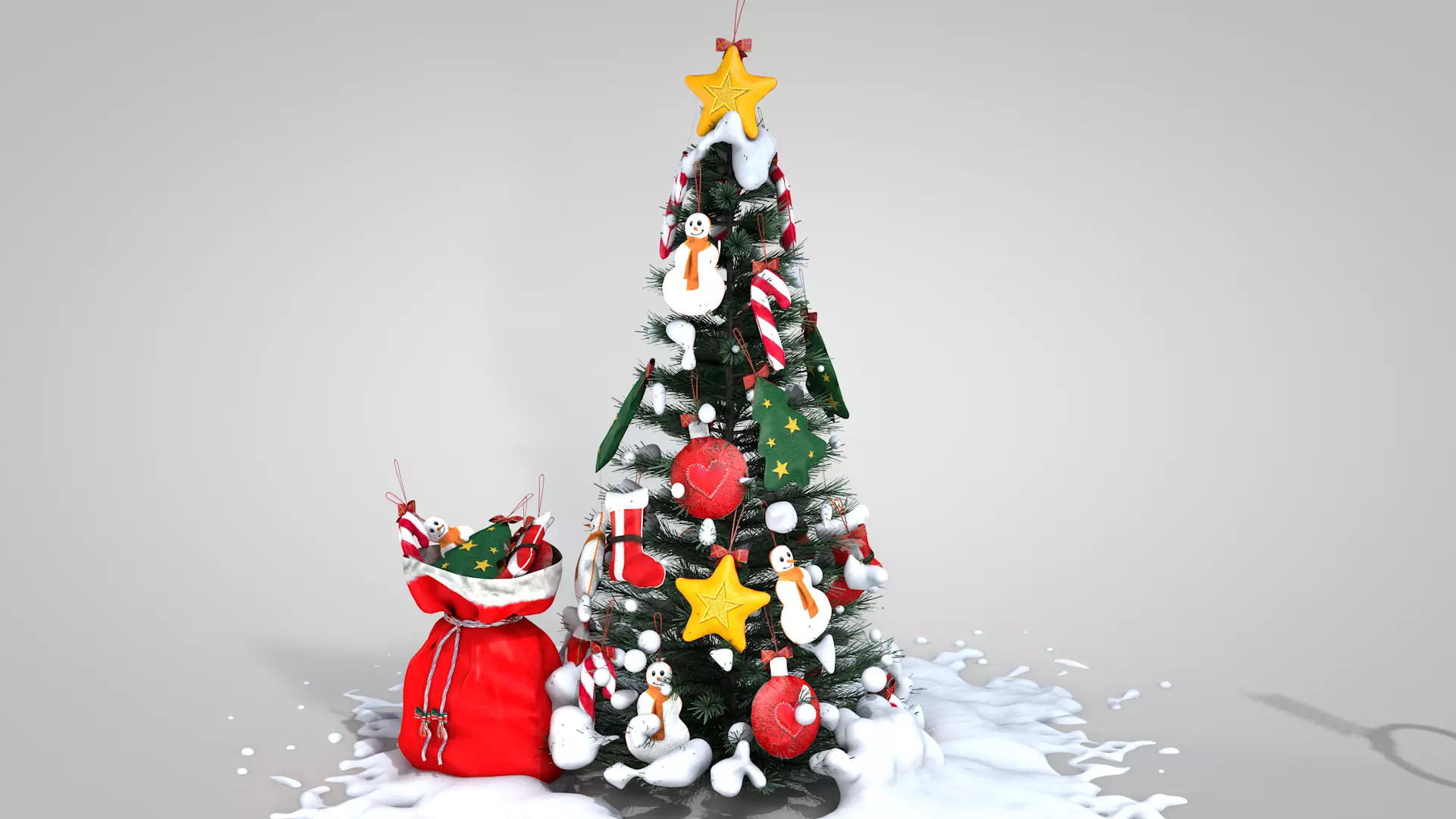 Christmas Felt Decoration Bag 3D Model 3D model_16