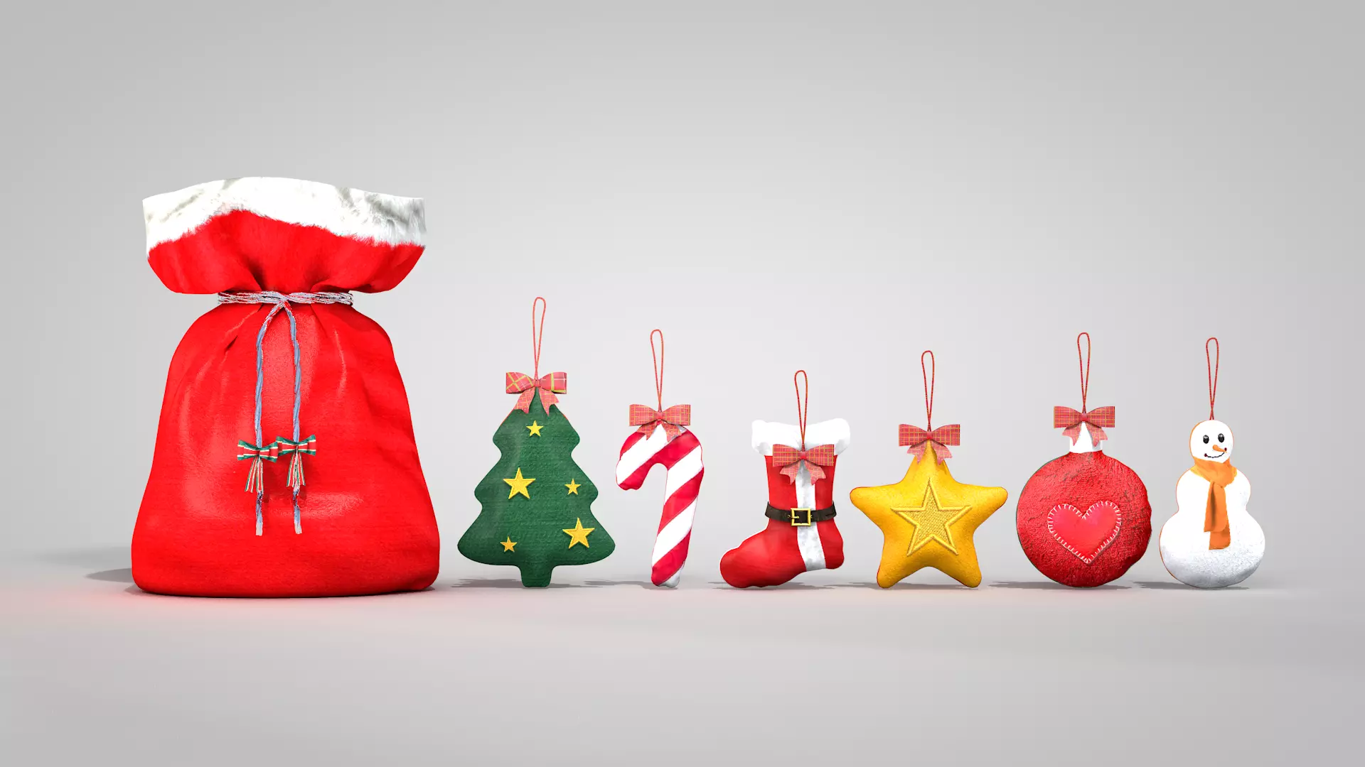 Christmas Felt Decoration Bag 3D Model 3D model_0
