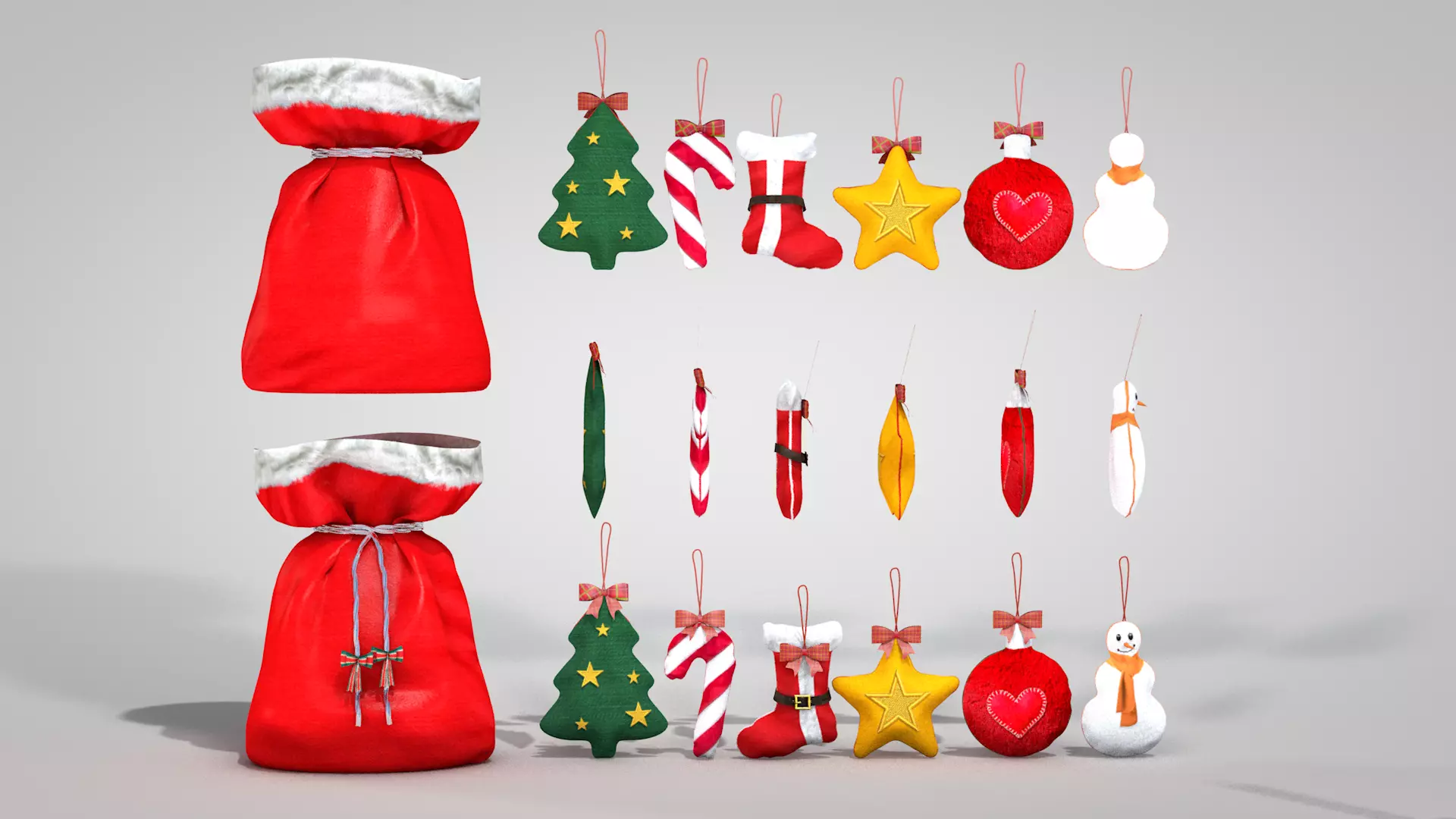 Christmas Felt Decoration Bag 3D Model 3D model_8