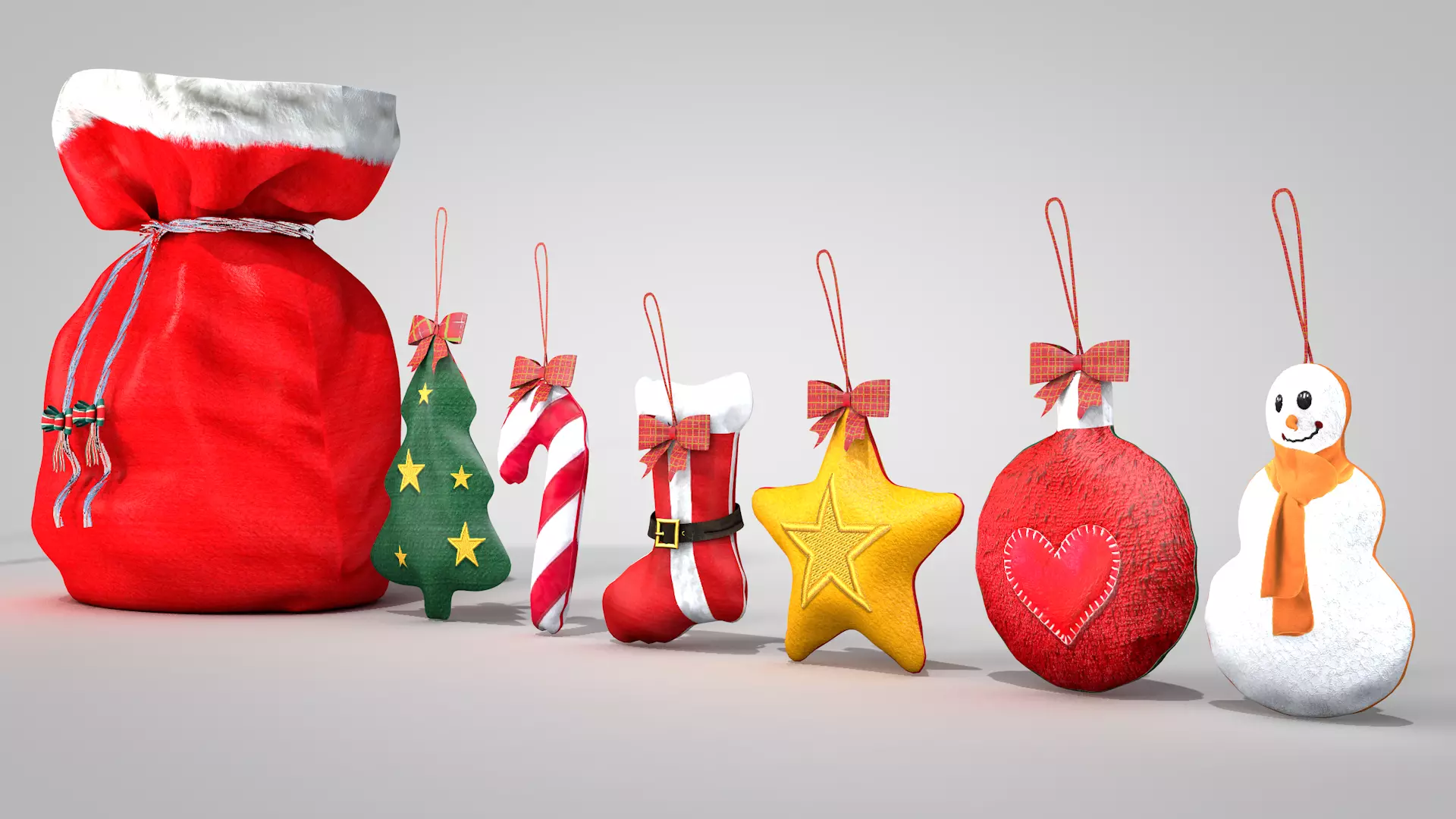 Christmas Felt Decoration Bag 3D Model 3D model_10