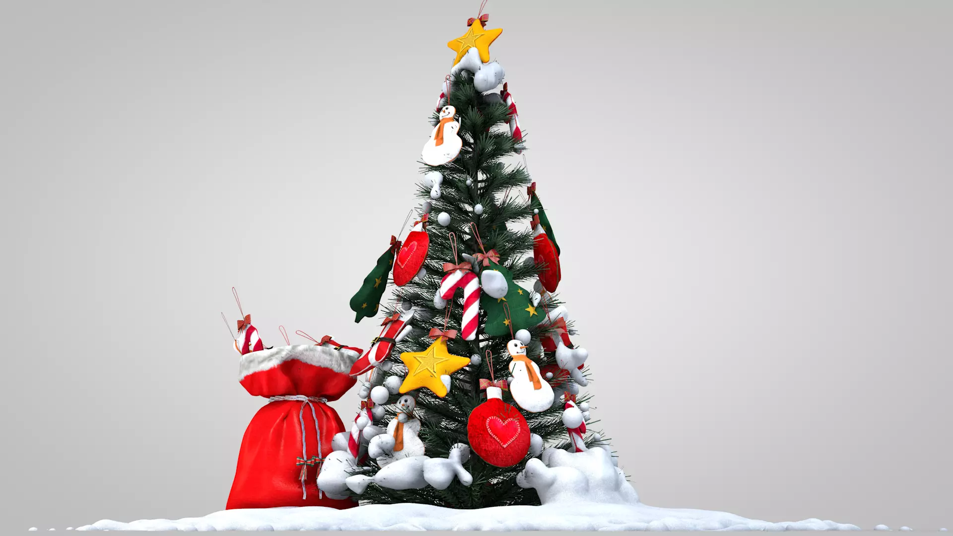 Christmas Felt Decoration Bag 3D Model 3D model_7